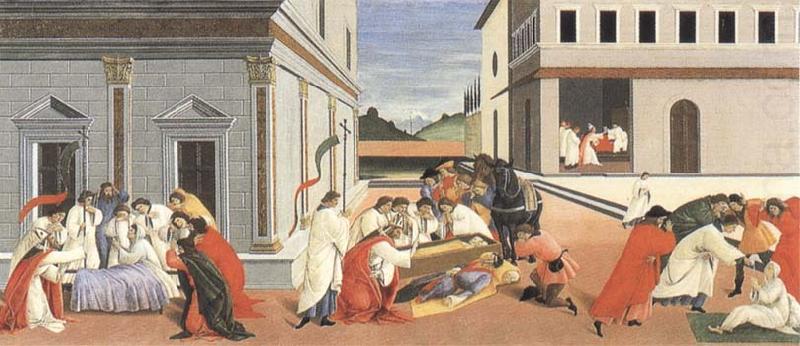 Sandro Botticelli Three miracles of St Zanobius,reviving the dead china oil painting image